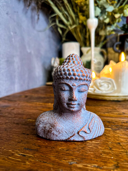 BUDAS STATUJA (gaiši zila ar bronzu)