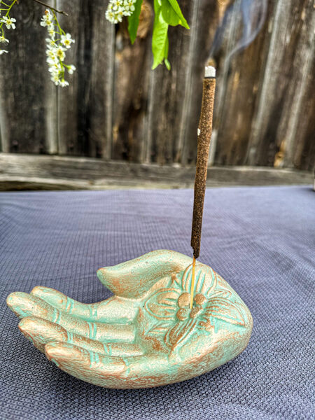 PLAUKSTA - vīraka turētājs (zilganzaļa)