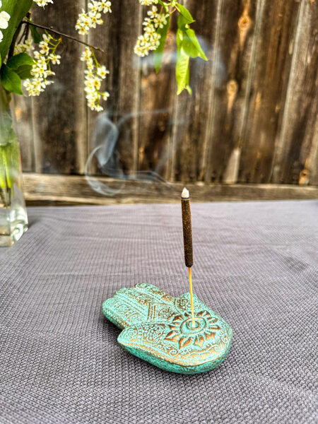 HAMSA PLAUKSTA - vīraka turētājs (tirkīza)