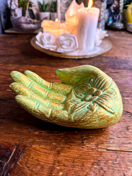 PLAUKSTA - vīraka turētājs (spilgti zaļš ar zeltu)