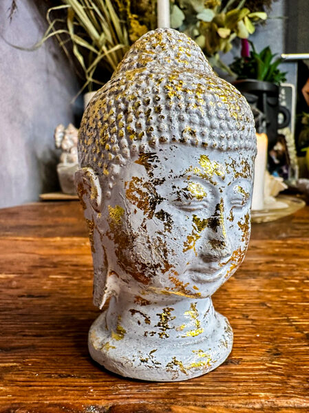 BUDAS GALVAS STATUJA (balta ar zeltu)